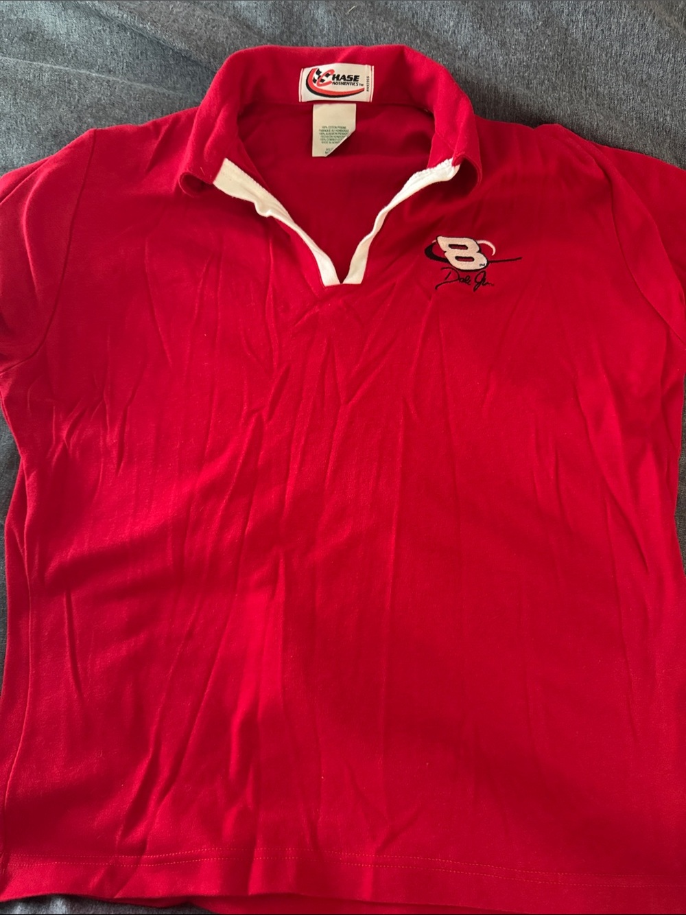 Chase Authentics Red Polo with White Trim and Embroidered Logo